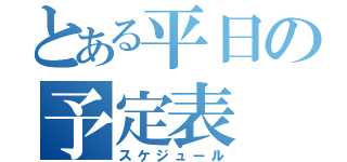 とある平日の予定表（スケジュール）