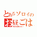 とあるソロイのお昼ごはん（今日のお昼もカレー）