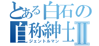 とある白石の自称紳士Ⅱ（ジェントルマン）