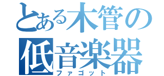 とある木管の低音楽器（ファゴット）