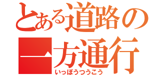 とある道路の一方通行（いっぽうつうこう）