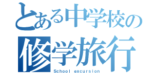 とある中学校の修学旅行（Ｓｃｈｏｏｌ ｅｘｃｕｒｓｉｏｎ）