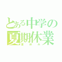 とある中学の夏期休業（夏休み）