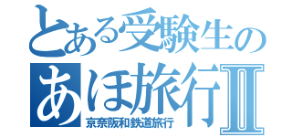 とある受験生のあほ旅行Ⅱ（京奈阪和鉄道旅行）