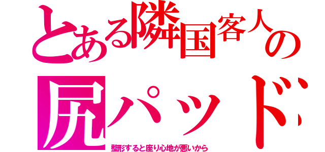 とある隣国客人の尻パッド（整形すると座り心地が悪いから）