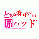 とある隣国客人の尻パッド（整形すると座り心地が悪いから）