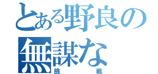 とある野良の無謀な（挑戦）