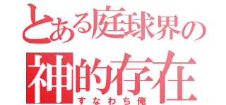 とある庭球界の神的存在（すなわち俺）