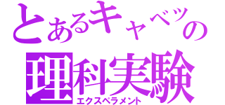 とあるキャベツの理科実験（エクスペラメント）