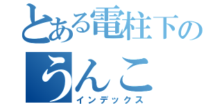 とある電柱下のうんこ（インデックス）