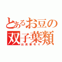 とあるお豆の双子葉類（出席番号４）