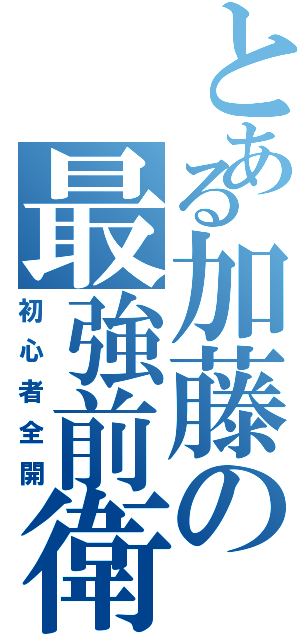 とある加藤の最強前衛Ⅱ（初心者全開）