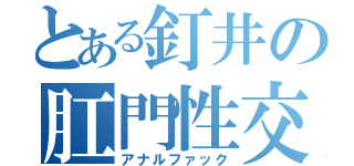 とある釘井の肛門性交（アナルファック）