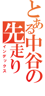 とある中谷の先走り（インデックス）