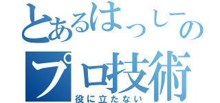 とあるはっしーのプロ技術（笑）（役に立たない）