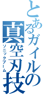 とあるガイルの真空刃技（ソニックブーム）