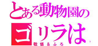 とある動物園のゴリラは（敬悟＆ふろ）