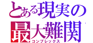 とある現実の最大難関（コンプレックス）