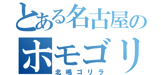 とある名古屋のホモゴリラ（北嶋ゴリラ）