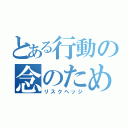 とある行動の念のため（リスクヘッジ）