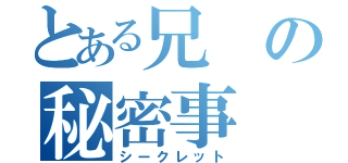 とある兄の秘密事（シークレット）