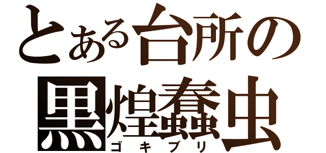 とある台所の黒煌蠢虫（ゴキブリ）