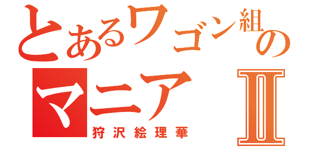 とあるワゴン組のマニアⅡ（狩沢絵理華）