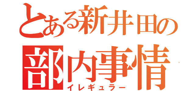 とある新井田の部内事情（イレギュラー）