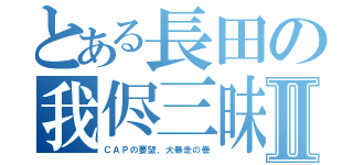 とある長田の我侭三昧Ⅱ（ＣＡＰの要望、大暴走の巻）