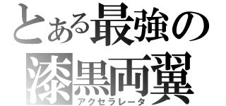 とある最強の漆黒両翼（アクセラレータ）