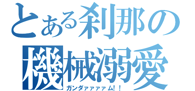 とある刹那の機械溺愛（ガンダァァァァム！！）