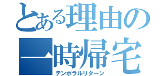 とある理由の一時帰宅（テンポラルリターン）