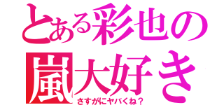 とある彩也の嵐大好き人間（さすがにヤバくね？）