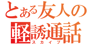 とある友人の軽誘通話（スカイプ）