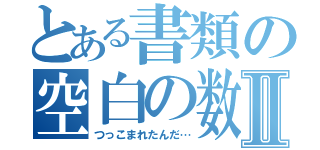 とある書類の空白の数Ⅱ（つっこまれたんだ…）