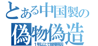 とある中国製の偽物偽造（１年以上で故障原因）