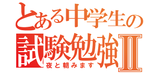 とある中学生の試験勉強Ⅱ（夜と朝みます）