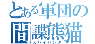 とある軍団の間諜熊猫（スパイパンダ）