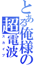 とある俺様の超電波（スカイプ）