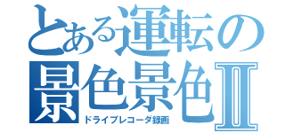 とある運転の景色景色Ⅱ（ドライブレコーダ録画）