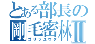 とある部長の剛毛密林Ⅱ（ゴリラユウタ）