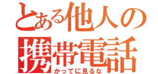 とある他人の携帯電話（かってに見るな）