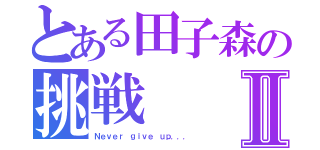 とある田子森の挑戦Ⅱ（Ｎｅｖｅｒ ｇｉｖｅ ｕｐ．．．）