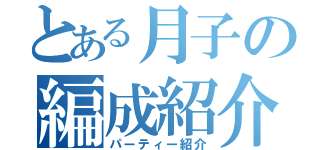 とある月子の編成紹介（パーティー紹介）