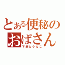 とある便秘のおばさん（下痢とうんこ）