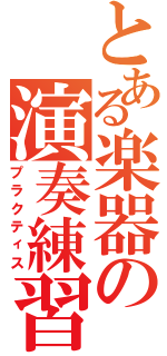 とある楽器の演奏練習（プラクティス）