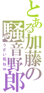 とある加藤の騒音野郎（うざい死ねｗ）