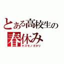 とある高校生の春休み（キズモノガタリ）