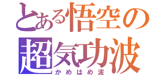 とある悟空の超気功波（かめはめ波）