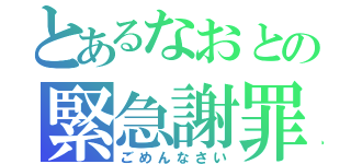 とあるなおとの緊急謝罪（ごめんなさい）